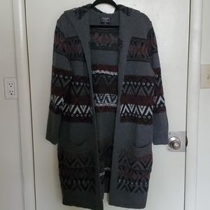 Abercrombie &Fitch Fair isle Open Cardigan w/ hood